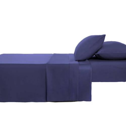 Kingnex Queen Sleeper Sofa Bed Sheets for 60x74 Pull Out Sofa Bed with 4-6 Deep Pocket Soft Double Brushed 1800 Microfiber 4 Piece Bedding Set Navy - color: Navy, size: Sleeper Sofa Queen