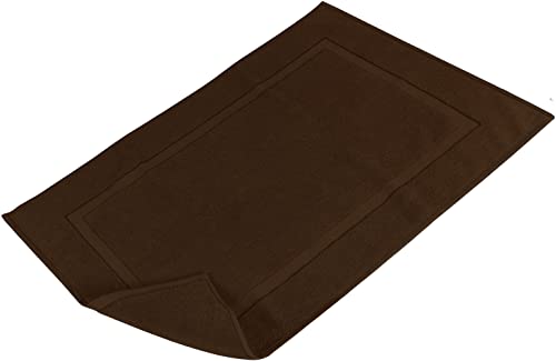 Utopia Towels Cotton Banded Rug, Bath Mats, Not a Bathroom Rug, 21 by 34 Inches, 100% Ring Spun Cotton, Highly Absorbent Shower Bathroom Floor Mat,Dark Brown, 2 Pack - color: Brown