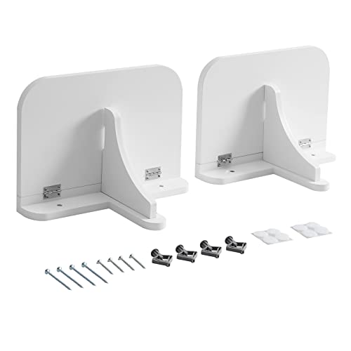 WELLAND 11.8" x 8.25" White Wall Mounted Desk Small Floating Shelves Set of 2 Folding Wall Shelves Drop-Leaf Table Fold Down Desk for RV, Camper, Loft Beds - color: White