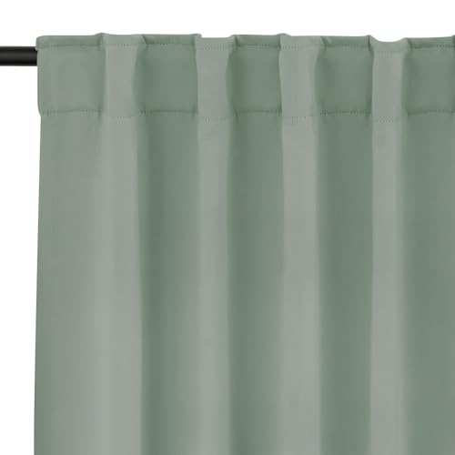 PONY DANCE Sage Green Blackout Curtains for Bedroom Living Room 84 Inches Long 2 Panels, Thermal Insulated Room Darkening Drapes Solid Back Tab Window Treatments, W 42 x L 84 inch - color: Sage Green, size: 42"W x 84"L (Pack of 2)