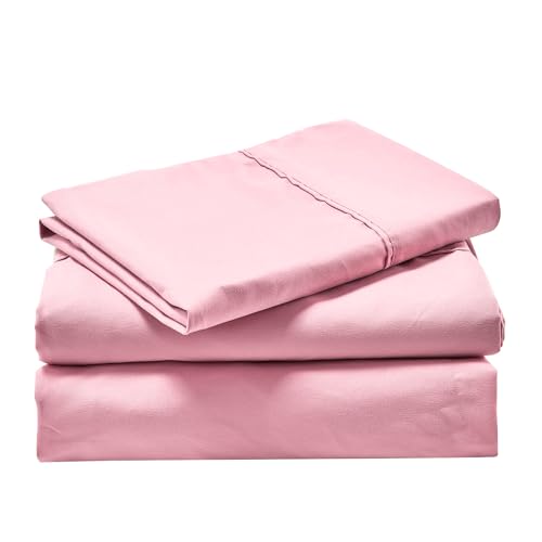Kingnex 30x75x9 RV Bunk Sheets Set for Narrow Twin Bed Soft Brushed 1800 Microfiber 3 Piece Bedding Set Includes 1 Cot Size Fitted Sheet 1 Flat Sheet 1 Pillowcase Cot Pink - color: Pink, size: Cot 30x75 RV Bunk Set