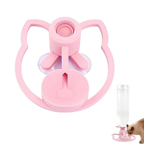 Cat Water Fountain Stand, Automatic Anti-Tipping Pet Supplies, Kitten Water Bottle Basin Stand, Pet Wa-TER Dispenser Station Stands for Puppy Kitten Breed Balcony - color: Pink