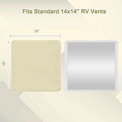 RV Roof Vent Skylight Insulator Window Cover, Sun Blackout Fabric for Camper (16 x 16 inch)- Beige - color: Beige