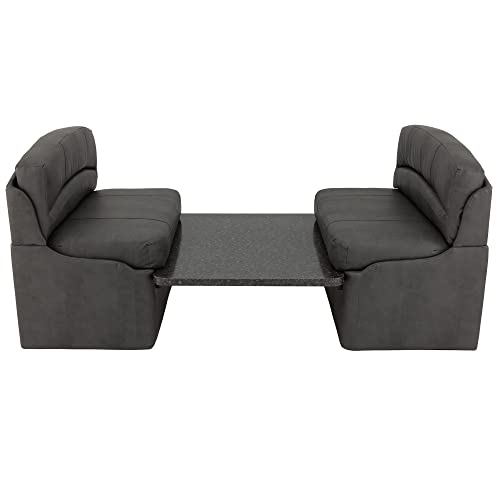 RecPro 36" RV Dinette Booth Set with Table and Leg | Two Dinette Booths (Gunmetal, Granite Chocolate) - color: Granite Chocolate, size: Gunmetal