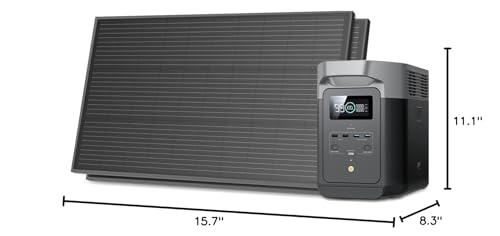EF ECOFLOW Solar Generators, DELTA 2 Portable Power Station with 2PCS 100W 12V Solar Panels, 1024Wh LFP Battery, Fast Charging, Power Station for Home Backup, Camping&RVs - style: DELTA 2+2X100W Solar Generator