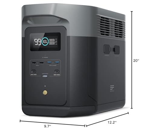 EF ECOFLOW Portable Power Station DELTA 2 Max, 2400W LFP Solar Generator, Full Charge in 1 Hr, 2048Wh Solar Powered Generator for Home Backup(Solar Panel Optional) - style: DELTA 2 Max 2048Wh
