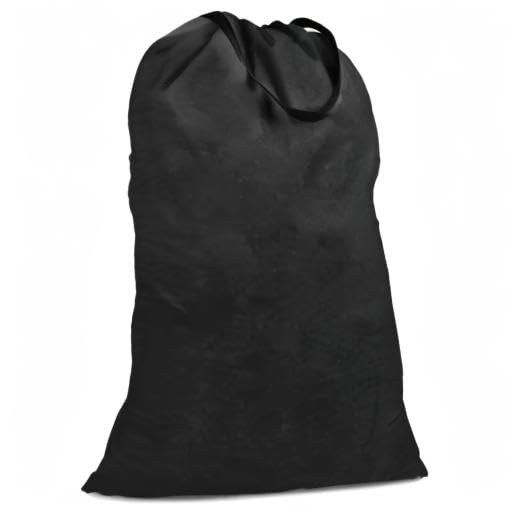 Cotton Canvas Laundry Bag with Handles & Drawstring Straps, Heavy Duty Extra Large Laundry Bags for Laundromat and Household, 25.5x34 Inch, Black - color: Black
