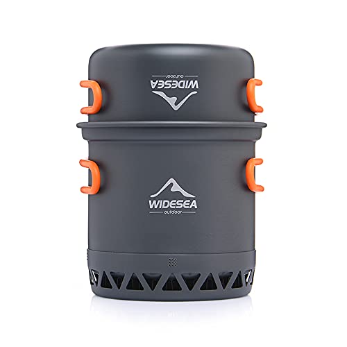 widesea Camping Cookware Outdoor Pot Pan Cooking Equipment Heat Exchange Design for Hiking Backpacking Travel - style: For 1 Person