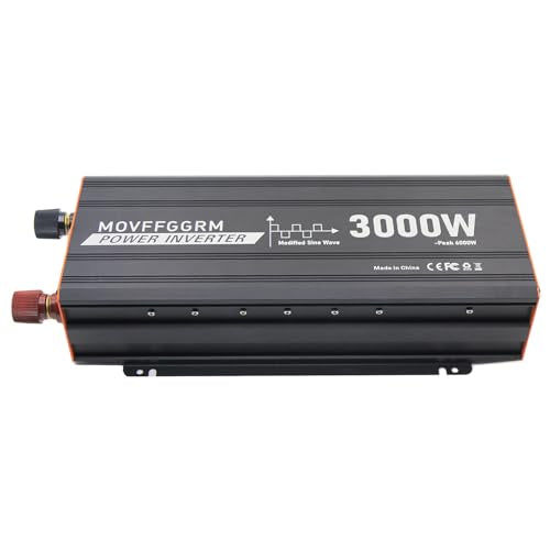 3000 Watt Power Inverter Converter, Car/Truck/RV 12V DC to 110V AC Converter, with LED Display, 3AC Outlets, USB Port - size: 3000W