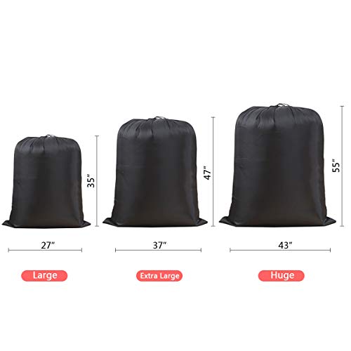 Extra Large Laundry & Storage Bag (Black, 27"x35" - 2 Pack) | Lightweight, Dust & Moisture. Ideal for Blankets, Clothes, Pillows & Cushions for Moving, Dorms, Travel & Camping - size: 27"x35" - 2 Pack