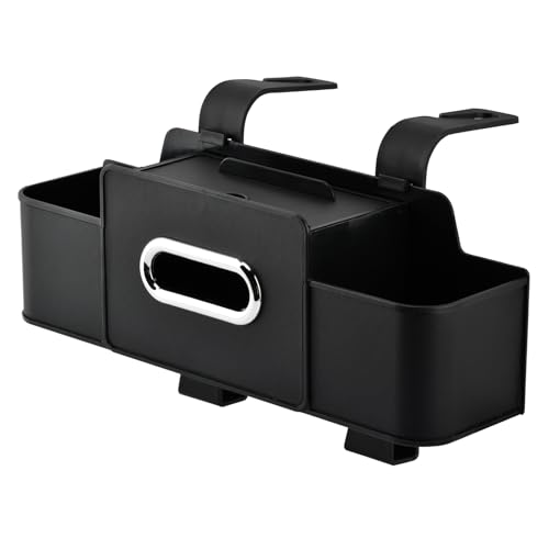 Back Seat Car Organizer, Multifunctional Car Seat Back Storage Box with Hook Tissue Box Cup Holder can Hold Phone Drinks Handbag fits Most Vehicles(COLOR:Black)