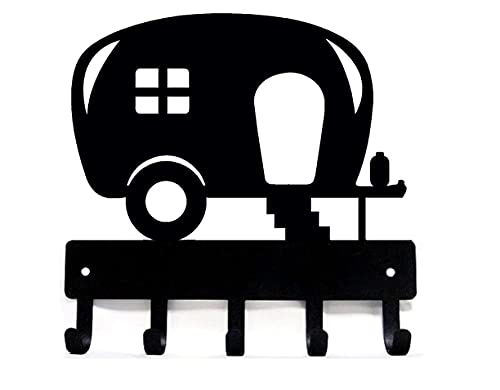Camper Key Rack Leash Holder Large 9 inch | 5 Hooks, Made in USA, RV Accessories - size: 9 inch wide (Lg)