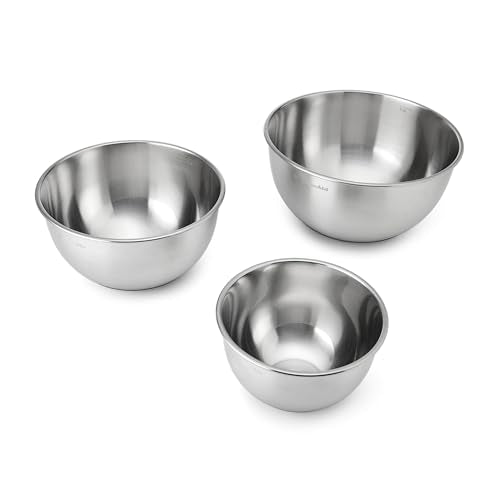 KitchenAid Stainless Steel Mixing Bowls, Set Of 3 - color: Stainless Steel, size: Set of 3