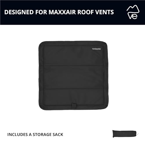 VanEssential Magnetic Insulated Blackout Roof Vent Cover Designed for (MaxxAir/Fantastic Fan) 16.5" x 16.5" - Black - color: Black