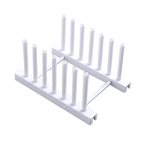 Rengue Dish Drying Rack, Stand, ABS Material, Space Saving, 17x12x9.5cm, Grey and White Dish Drying Rack, Removable Plate Draining Nan Kitchen (White) - color: White