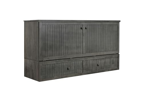Mega Solutions Murphybedz Tuscany Murphy Cabinet Chest Bed with Charging Station 6 Inch (Galaxy Grey, King) - color: Galaxy Grey, size: King (U.S. Standard)