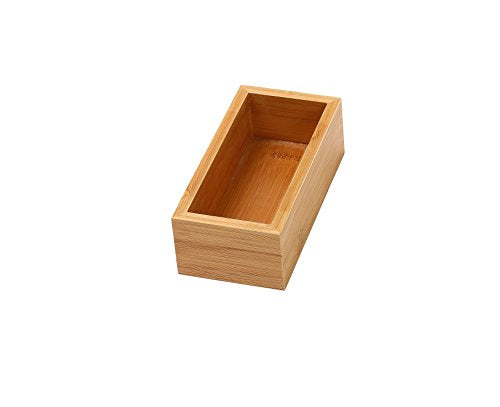 YBM HOME Pack of 12 Bamboo Drawer Organizer Storage Box for Kitchen Drawer, Junk Drawer, Office, Bedroom, Children Room, Craft, Sewing, and Bathroom, 3x6x2 inch - size: 3x6x2 Inch ( Pack of 12 )