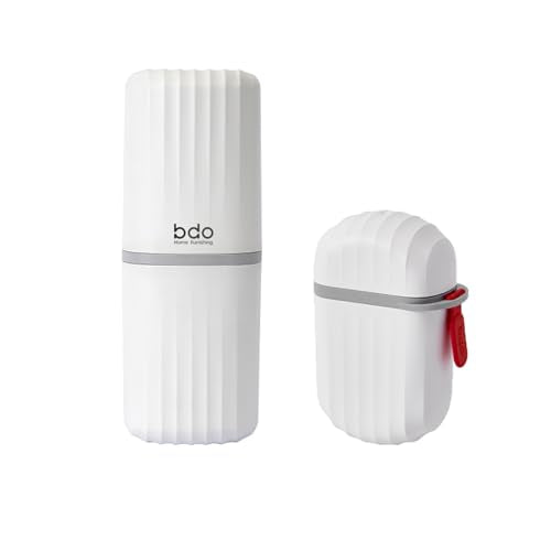 Toothbrush Travel Case & Travel Soap Holder Dish Tray Set of 2, Portable Clear Toothbrush Holders with Cover Leakproof Bar Soap Holder for Traveling School Camping Business Bathroom - color: 2 Pc-b-white
