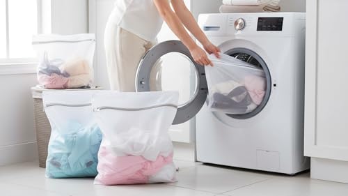 Laundry Bags Mesh Wash Bags, Lingerie Bag for Washing Delicates, White Net, 2XXL - size: 2XXL(24x24")