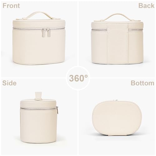 YFGBCX Makeup Bag Vanity Case with Removable Divider Travel Toiletry Bag Portable Cosmetic Bag Makeup Organizer Case - color: Beige