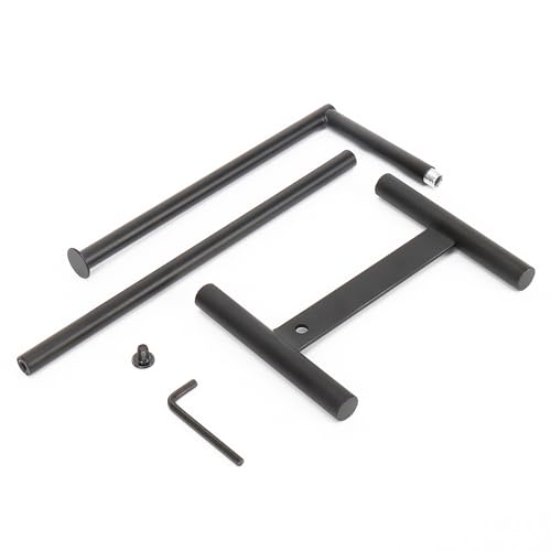 Livabber L-Shape Hand Towel Holder Stand, Metal Hand Towel Rack Modern Countertop Hand Towel Ring Standing Towel Bar for Bathroom Kitchen Vanity (Black)