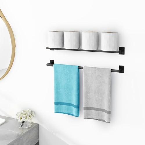 2 Packs 24 Inch Bathroom Towel Bar, Matte Black Towel Racks for Bathroom, JIAPAIDUO Bathroom Towel Rack Wall Mounted, Bath Hand Towel Holder Organizer, Modern Home Decor Towel Rod - size: 24 inch (2 Packs)