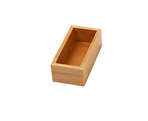 YBM HOME Bamboo Drawer Organizer Storage Box for Kitchen Drawer, Junk Drawer, Office, Bedroom, Children Room, Craft, Sewing, and Bathroom, 3x6x2 inch - size: 3x6x2 Inch ( Pack of 1 )