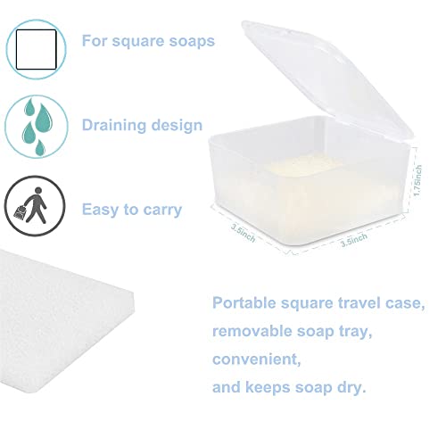 Soap Case Box, Vonpri Soap Dish Storage Holder for Shower Home Outdoor Traveling (2Pcs Clear) - color: 2pcs Clear