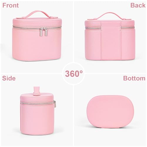 YFGBCX Makeup Bag Vanity Case with Removable Divider Travel Toiletry Bag Portable Cosmetic Bag Makeup Organizer Case - color: Pink