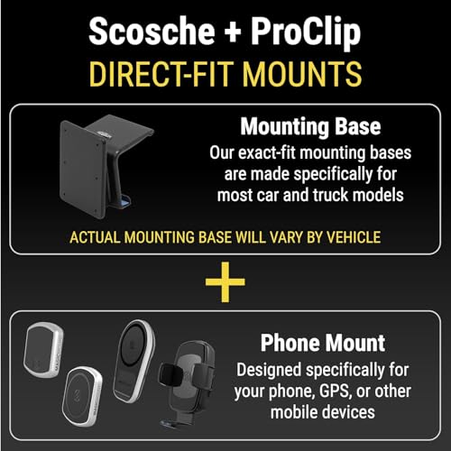Scosche MagicMount Pro2 Magnetic Car Cell Phone Holder with AMPS Mounting Plate for Scosche/ProClip Vehicle Specific Mount Bases, Phone Stand Compatible with MagSafe, iPhone, Samsung - style: AMPS Base