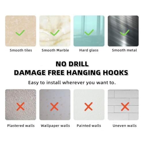 Adhesive Utility Hooks,Waterproof Sticking Double Hooks,No Damage Wall Hanger,Multi Purpose White Plastic Hook for Shaving Razor, Towel, Robe,Plug, Keys, Kitchen Utensils(5)