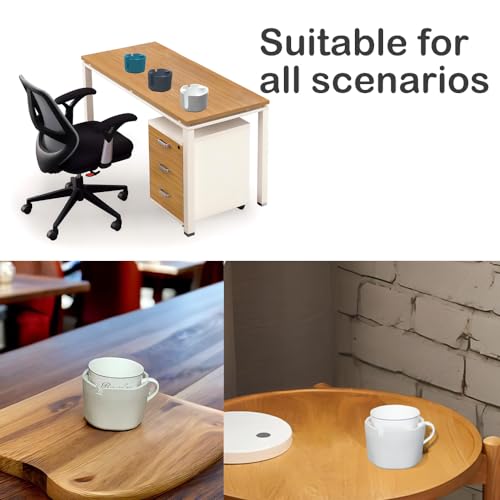 Anti-Spill Cup Holder, FINTHECH Desk Cup Holder,Silicone Suction Cup Holder for Smooth Flat Desk,Holds Cups (White). - color: White