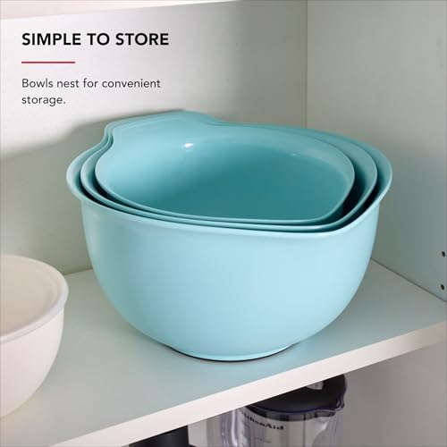 KitchenAid Universal Nesting Plastic Mixing Bowls - color: Mineral Water, size: Set of 3