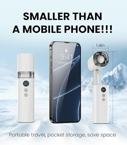 Mini Handheld Turbo Fan with Light, 15000RPM Powerful Handheld Fan 1-100 Speed Turbo Fan with Flashlight,25dB Quiet BLDC Portable Fan For Travel/Summer/Concerts/Lash,Gifts for Women