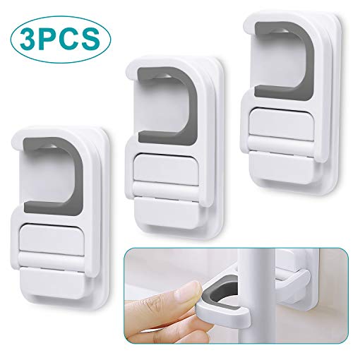 3pack Broom and Mop Holder Wall Mount No Drill Mop and Broom Gripper Mop Handle Hanger Household Cleaning Organizer, Holds up to 6 lb