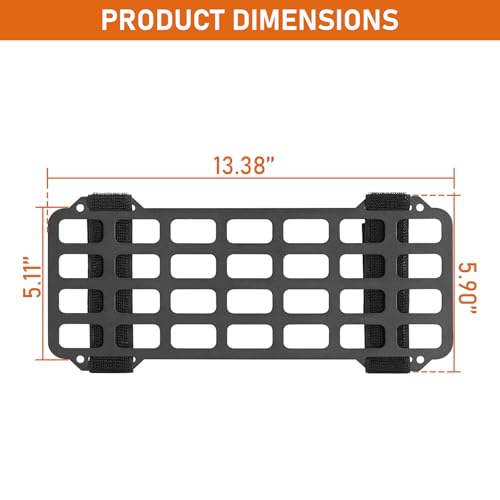 Hooke Road MOLLE Sun Visor Panel - Universal Rigid Tactical Gear Organizer | EDC Pouch & Tool Storage Shelf | Interior Accessory for Most SUVs, Trucks, Vehicles