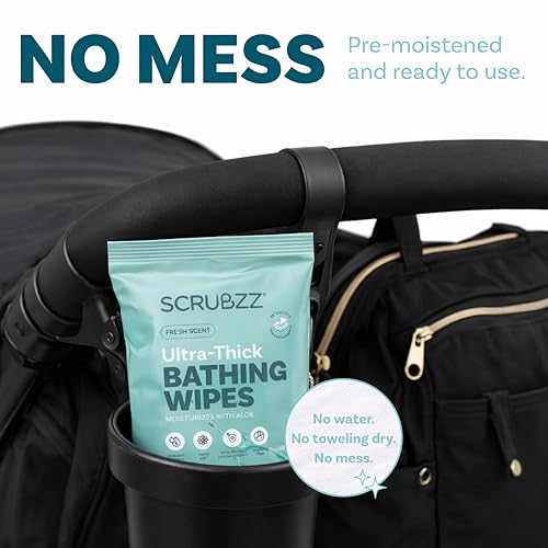 Extra Large Body Wipes for Adults Bathing No Rinse - 40 Ultra Thick Disposable Shower Wipes for Men, Women & Elderly - Great for Gym, Camping, Post Surgery - size: 10 Count (Pack of 4)