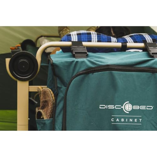 Disc-O-Bed 3-Shelf, 6-Compartment Hanging Zippered Cabinet for Cam-o-Bunks, Green