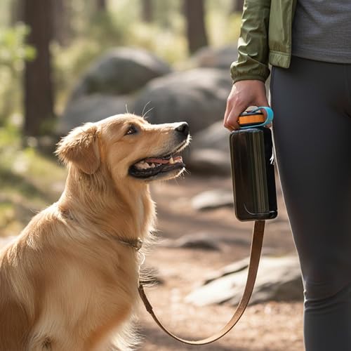 OllyDog OllyBottle Tritan Water Bottle with Detachable Dog Bowl | BPA Free Leakproof | 34oz | Share Water with Your Dog | Hiking Travel Camping (1L, Chromatic) - color: Chromatic, size: 1L