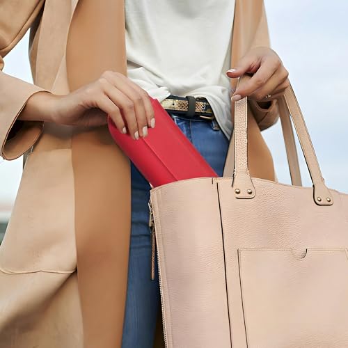 AGIKET Silicone Makeup Brush Holder Travel Cosmetic Bag:Soft Portable Cosmetic Face Brushes Holder with Upgrade Anti-Fall Out Magnetic Closure, Large Travel Makeup Brush Case - Carmine - color: Carmine, style: Brush Holder