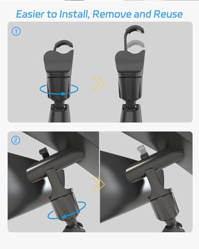 2026 Upgraded Rear View Mirror Phone Holders for Your Car, Multi-Directional Dual 360 Rotatable Adjustment Phone Mount for iPhone Android Cell Phones