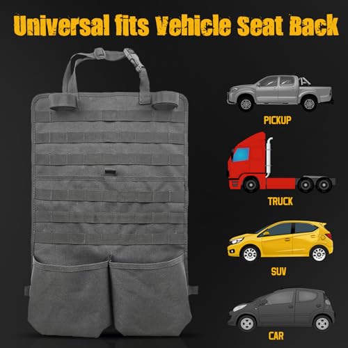 Tactical Car Seat Back Organizer | MOLLE Vehicle Seat Panel for Hunting Gear Storage, 1 Pack