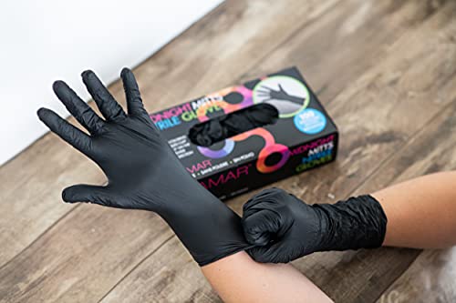 FRAMAR Black Disposable Gloves Large – 12 INCH Latex Free Gloves Large, Guantes Desechables, For Hair Dye, Cleaning, Tattoo, Mechanics – Extra Durable & Resistant – 100 Pack - size: Large (Pack of 100)