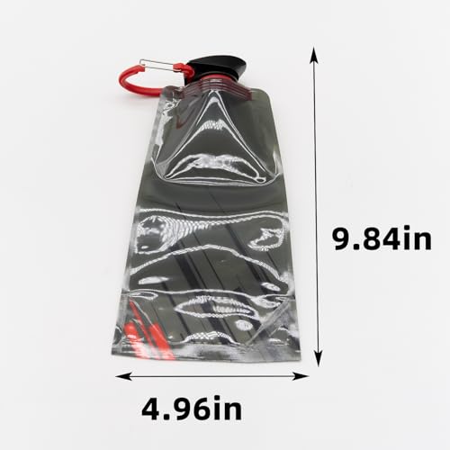 2Pcs 22oz(650ml) Collapsible Water Bottle, Portable PE Water Bag Bottle for Outdoor Use