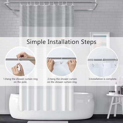 Boho Shower Curtain for Bathroom 36x72 inches Light Grey White Lines Waterproof Shower Curtain Set with Hooks Bohemian Stripe Fabric Stall RV Shower Curtains - color: Grey, size: 36"W x 72"L (Pack of 1)