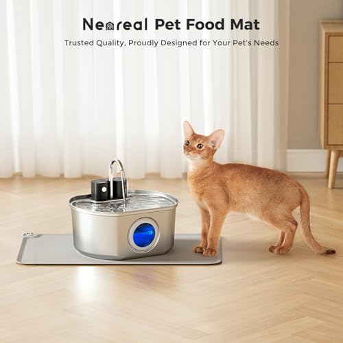 Silicone Pet Food Mat Waterproof - BPA Free Non-Slip Dog Feeding Mat with High Raised Edges - Spill-Proof Placemats for Cats and Dogs Food and Water Bowls 18.5"x11.5"