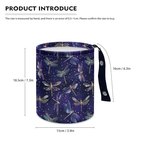 Renewold Car Trash Can Blue Dragonfly Stylish Car Organizer Storage Bag for The Back/Front/Console of Any Cars, Sedans,SUVs,Vans & Trucks, Trash Bin Automotive Garbage Cans Foldable - color: Blue Dragonfly Stylish