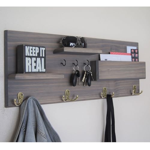 Homanu 14 Pack Coat Hooks, Heavy Duty Double Prong Coat Hooks Wall Mounted with 28 Screws, No Rust Antique Brass Metal Wall Hooks for Hanging Towel, Coat, Bag, Hat, Cup, Key - color: 14 Pcs Antique Brass