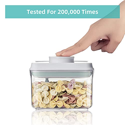 Ankou Airtight Food Storage Container - 0.32 QT (380ml Small Pop Up Food Containers With Lids, Bpa Free Stackable Container for Sugar Tea Candy- 8 Labels - Clear - color: 0.32 QT