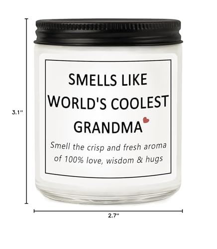 Grandma Gifts, Mothers Day Gift for Grandma from Grandchildren Granddaughter Grandkids, Smells Like World's Coolest Grandma Lavender Candles - style: Grandma